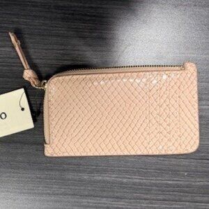On 34th Mini Pink Snake skin design wallet NWT